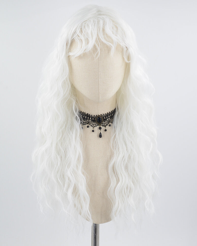 White Curly Synthetic Wig HW371