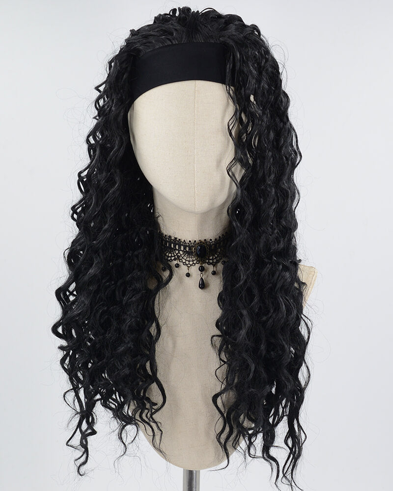 Black Curly Synthetic Wig HW464