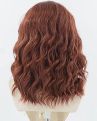 Dark Auburn Red Short Curly Synthetic Lace Front Wig WW913