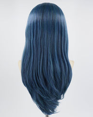Mixed Dark Blue Synthetic Lace Front Wig WW571