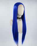 Long Blue Straight Synthetic Lace Front Wig WW509