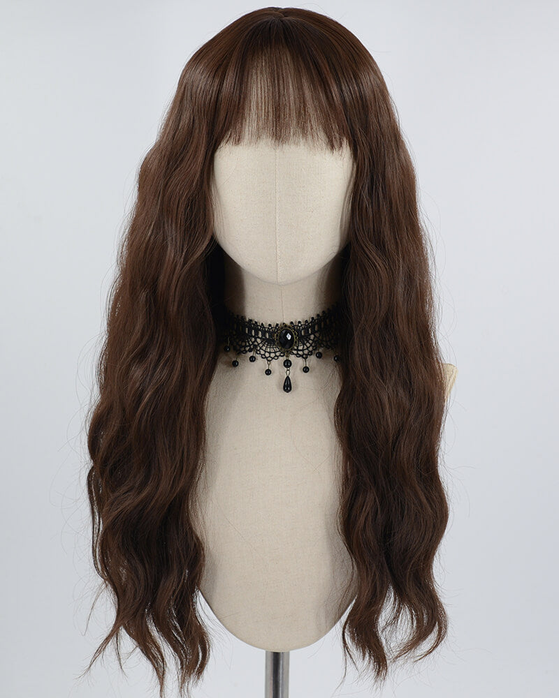 Chocolate Full Frontal Brown Curly Wig - Remore Hair