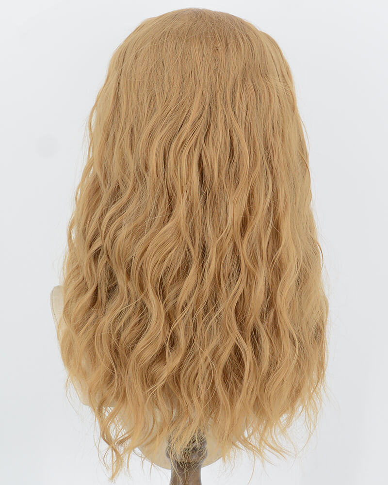 Golden Blonde Curly Synthetic Lace Front Wig WW1079