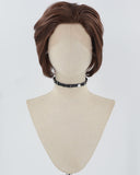 Brown Short Synthetic Lace Front Men's Wig MW027