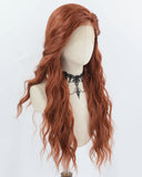 Dark Copper Red Curly Synthetic Lace Front Wig WW977