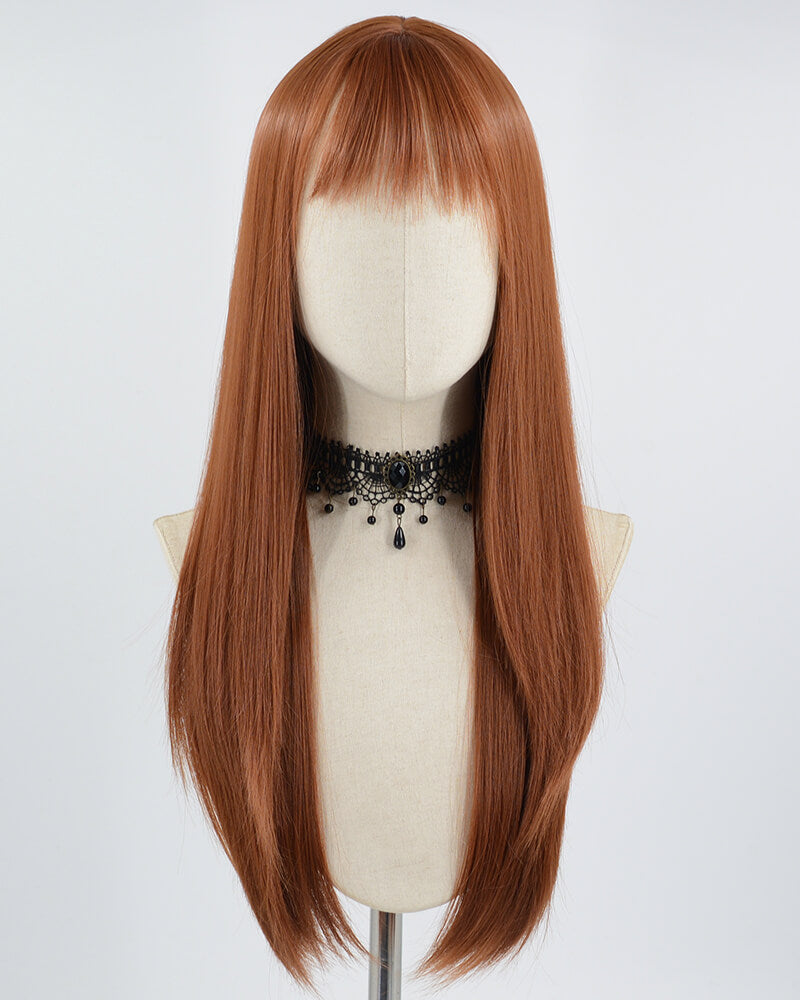 New Copper Red Straight Synthetic Wig HW322