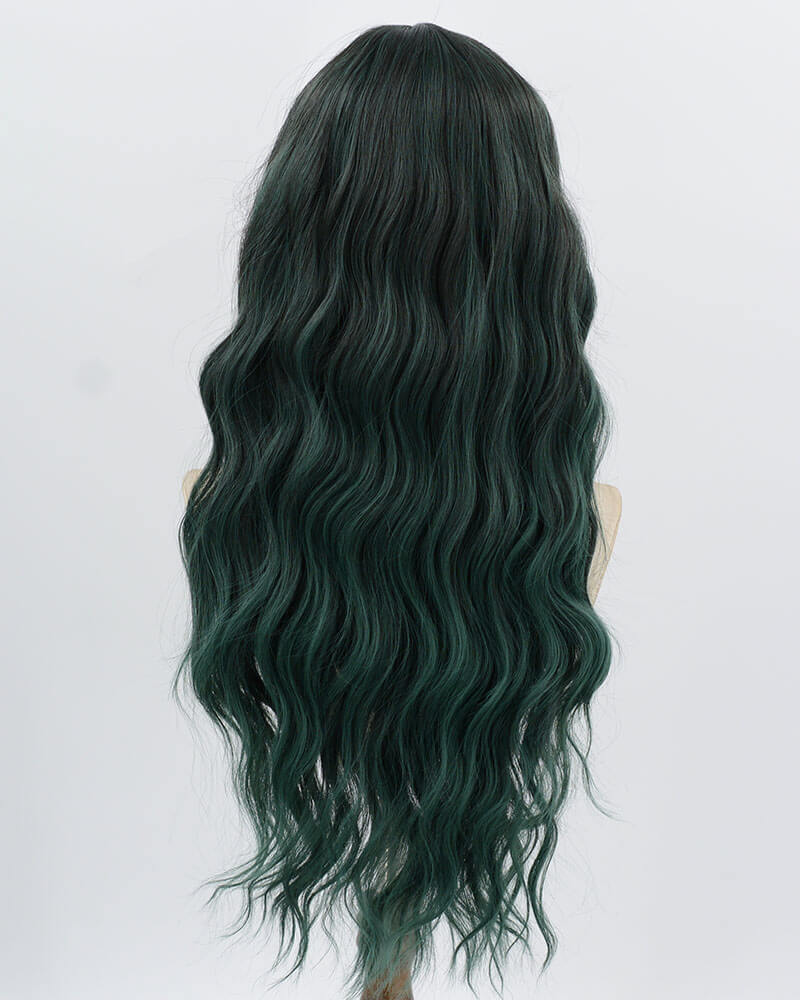 Dark Green Curly Long Synthetic Wig HW780
