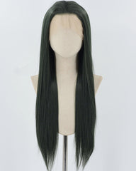 Dark Green Straight Synthetic Lace Front Wig WW1039