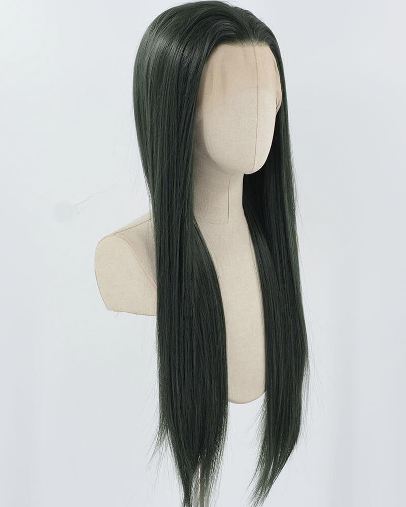 Dark Green Straight Synthetic Lace Front Wig WW1039