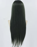Dark Green Straight Synthetic Lace Front Wig WW1039