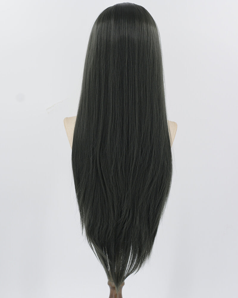 Dark Green Long Straight Synthetic Lace Front Wig WW939
