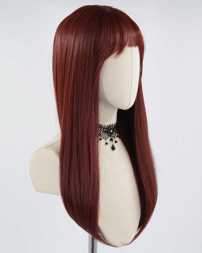Dark Red Straight Synthetic Wig HW349