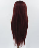 Dark Wine Red Synthetic Lace Front Wig WW974