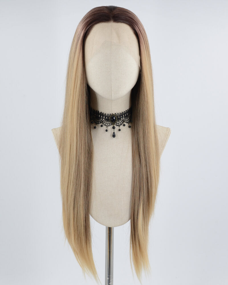 Ombre Brown Straight Synthetic Lace Front Wig WW632