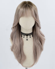 Ombre Brown Grey Pink Synthetic Wig HW770
