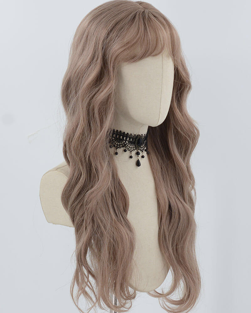 Dusty Pink Curly Synthetic Wig HW632