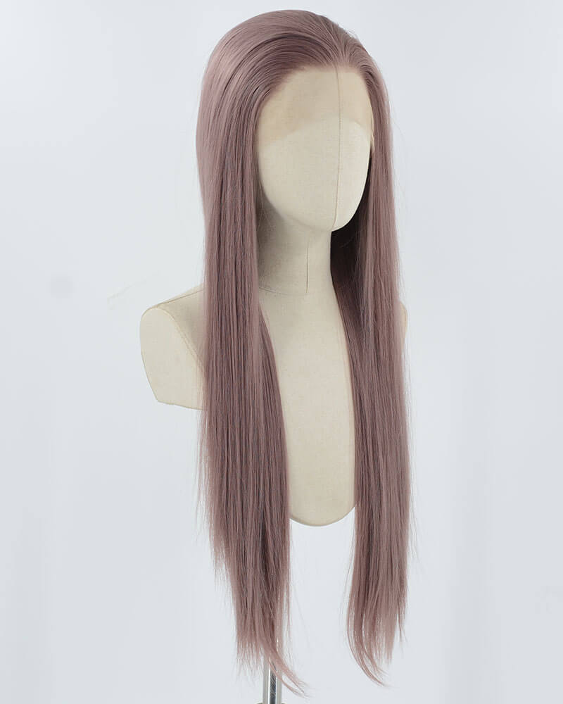 Dusty Rose Pink Synthetic Lace Front Wig WW878