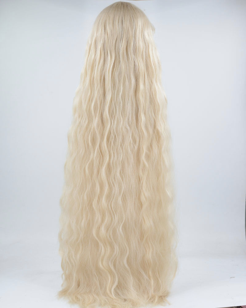 40 Inch Long Blonde Curly Synthetic Wig HW336