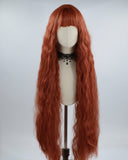 40 Inch Long Curly Orange Synthetic Wig HW262