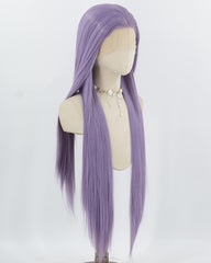 38inch Long Purple Synthetic Lace Front Wig WW1029