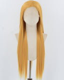 Golden Blonde Long Straight Synthetic Lace Front Wig WW936