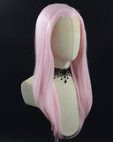 Pink Glow in the Dark Synthetic Lace Front Wig WW573