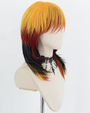 Golden Yellow Red Black Synthetic Wig HW833