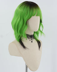 Green Ombre Black Synthetic Wig HW637