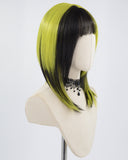 Green Black Synthetic Lace Front Wig HW310