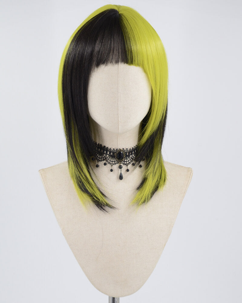 Green Black Synthetic Lace Front Wig HW310