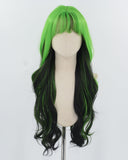 Green Black Long Synthetic Wig HW727