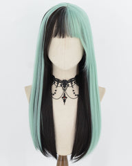 Light Green Black Synthetic Wig HW885