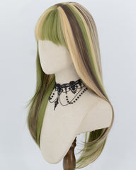 Green Highlight Blonde Synthetic Wig HW872