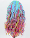 Green Blue Mixed Wavy Synthetic Wig HW828