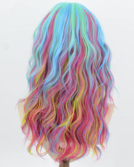 Green Blue Mixed Wavy Synthetic Wig HW828