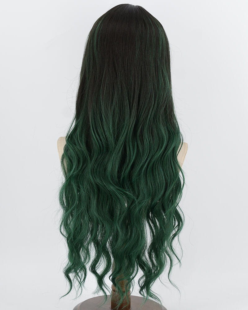 Ombre Green Curly Synthetic Wig HW880
