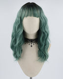 Ombre Green Curly Short Synthetic Wig HW283