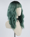 Ombre Green Curly Short Synthetic Wig HW283