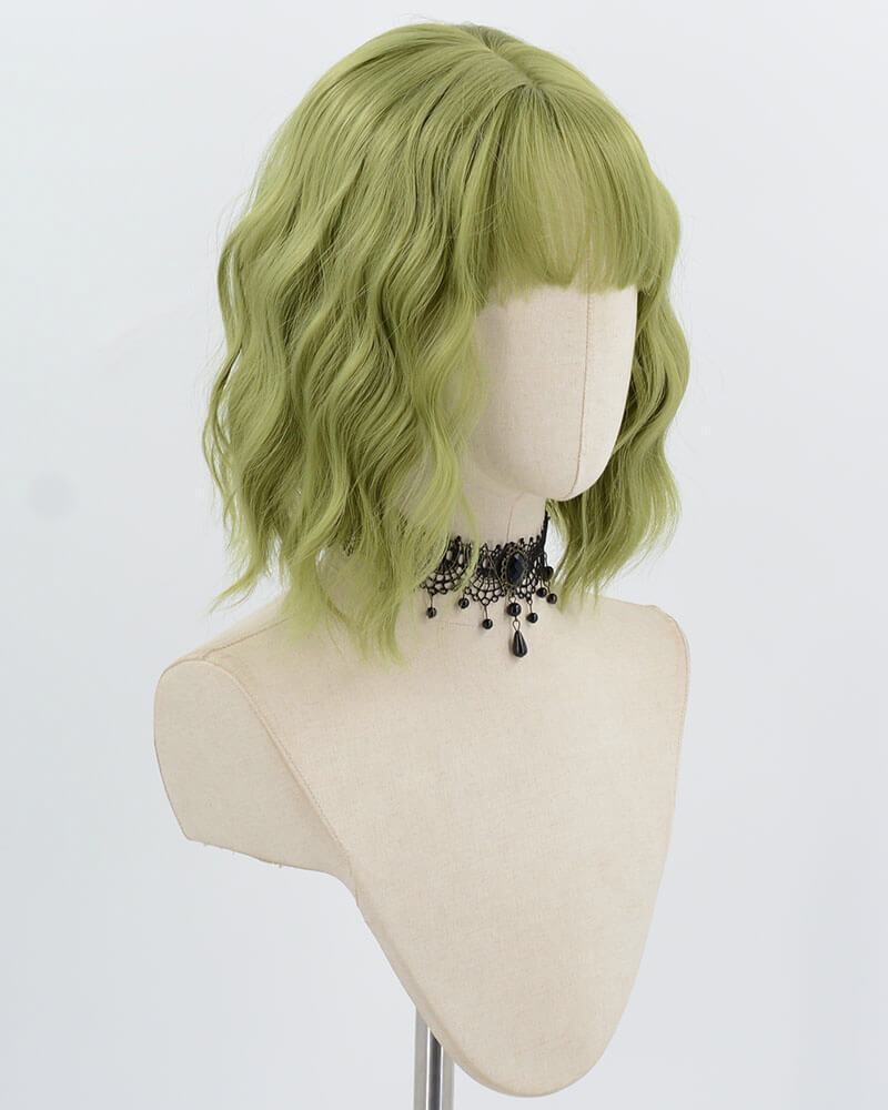 Green Short Curly Synthetic Wig HW779