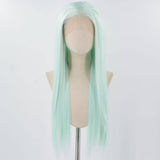 Light Green Long Straight Synthetic Lace Front Wig WW781