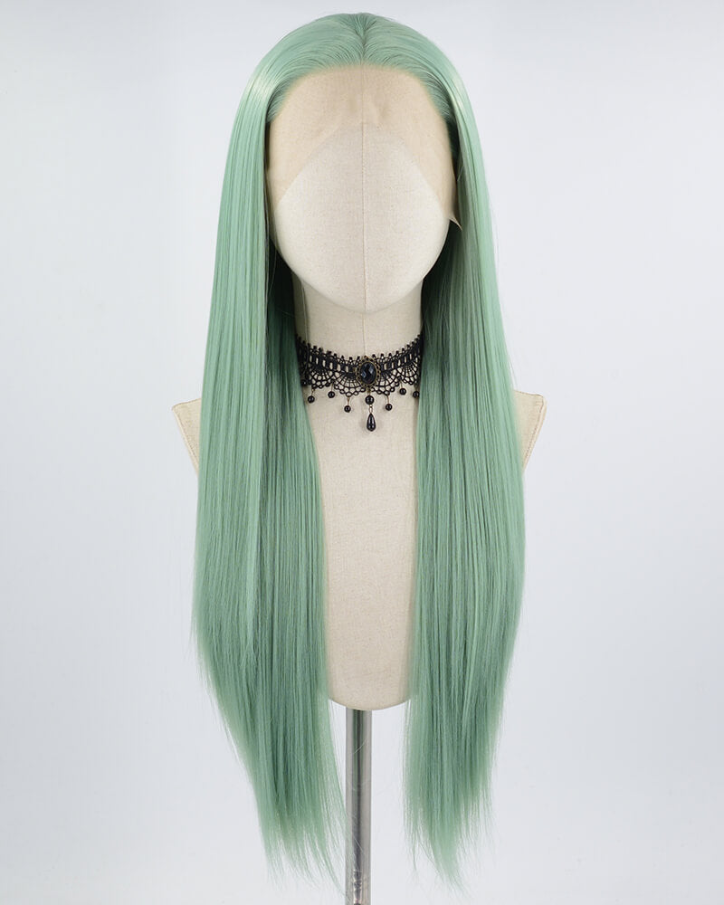 Green Straight Long Synthetic Lace Front Wig WW647