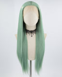 Green Straight Long Synthetic Lace Front Wig WW647