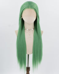 Green Long Straight Synthetic Lace Front Wig WW902