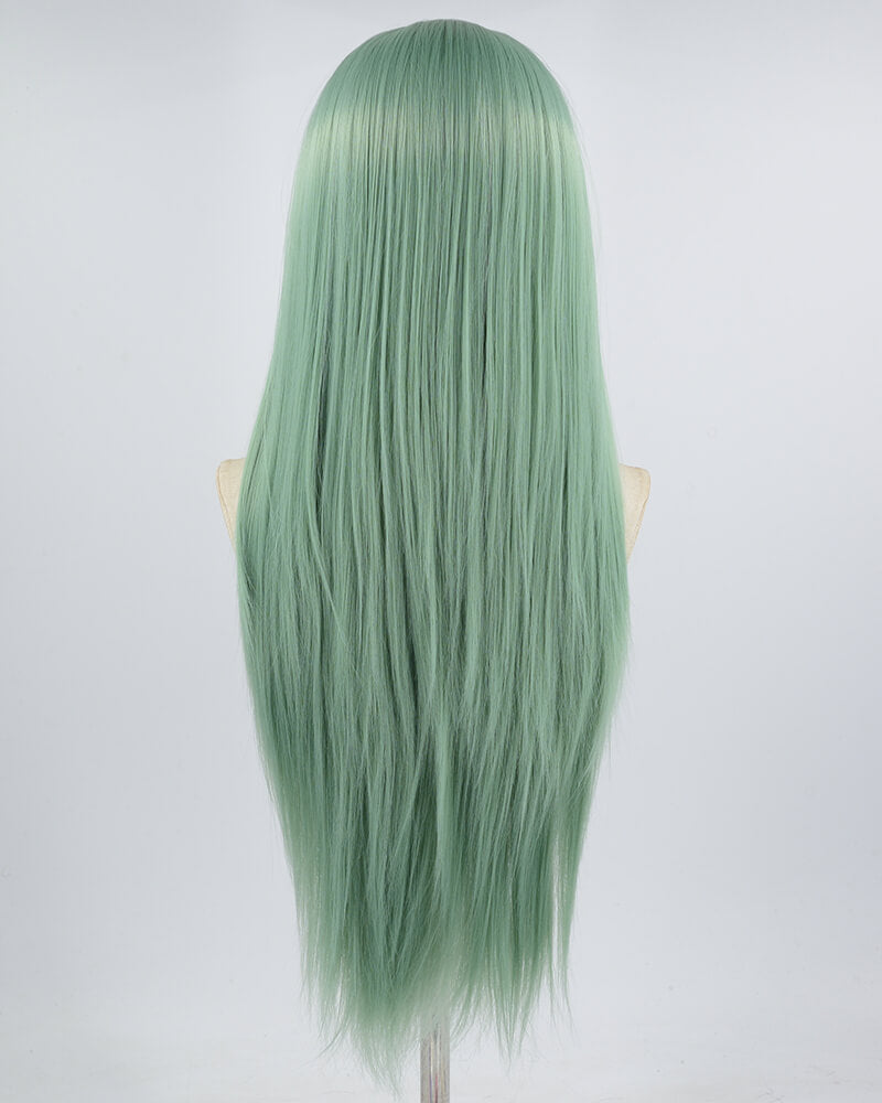 Green Straight Long Synthetic Lace Front Wig WW647