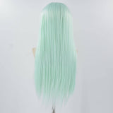 Light Green Long Straight Synthetic Lace Front Wig WW781