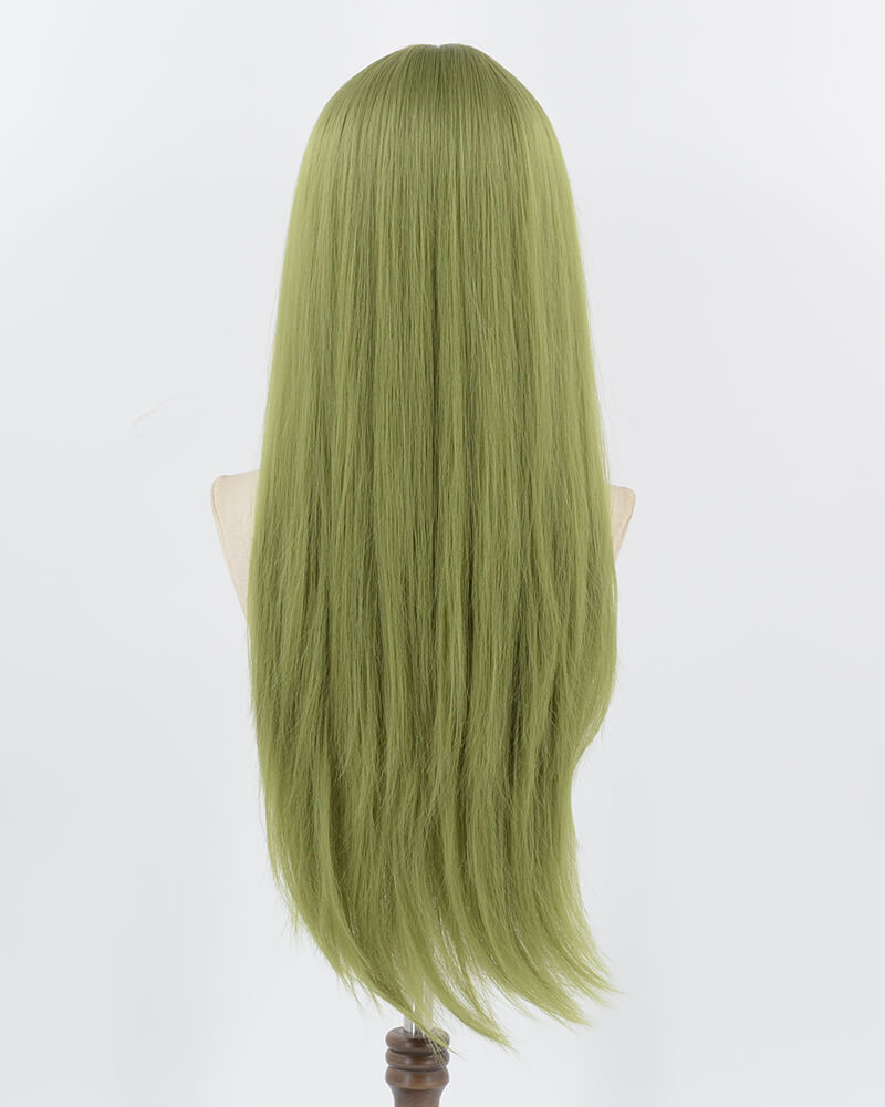 Long Green Straight Synthetic Wig HW479
