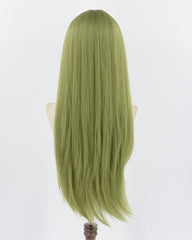Long Green Straight Synthetic Wig HW479
