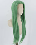 Green Long Straight Synthetic Lace Front Wig WW902