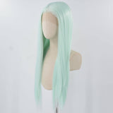 Light Green Long Straight Synthetic Lace Front Wig WW781
