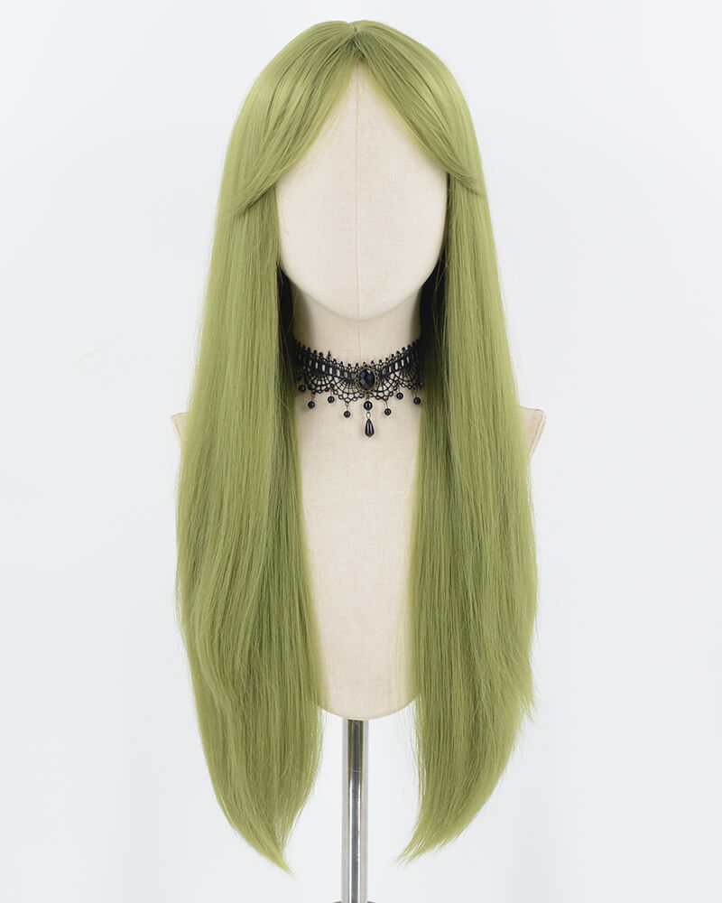 Long Green Straight Synthetic Wig HW479